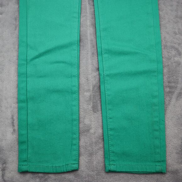 E Line Pants Womens 1 Green Skinny Low Rise Button Distress Pocket Stretch Jeans - Picture 15 of 16